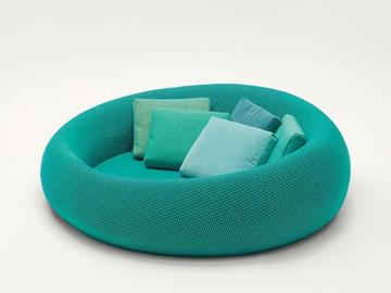 EASE - Curved fabric garden sofa with removable cover by Paola Lenti - view 2
